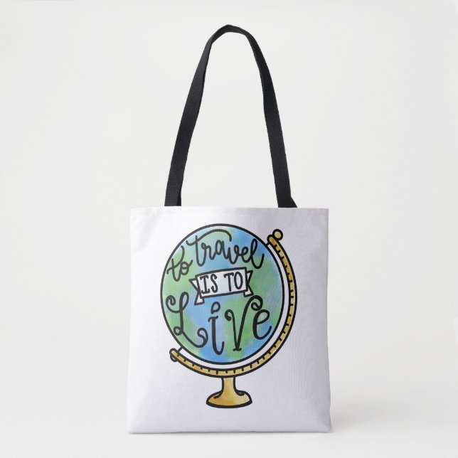 Bolso De Tela Viajar es vivir (reversible) (Anverso)