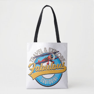 Bolso De Tela Viajar y Explorar Fabuloso Santorini