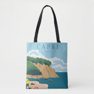 Bolso De Tela Viaje a Capri Italia