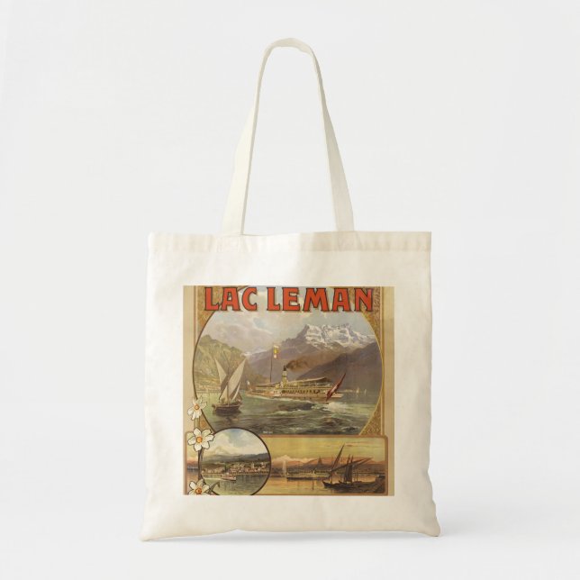 Bolso De Tela Viaje al Lago de Ginebra (Frente)