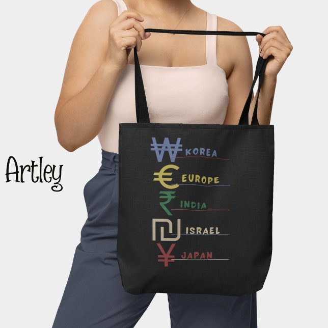 Bolso De Tela Viaje con símbolo internacional de moneda arcoiris (Subido por el creador)