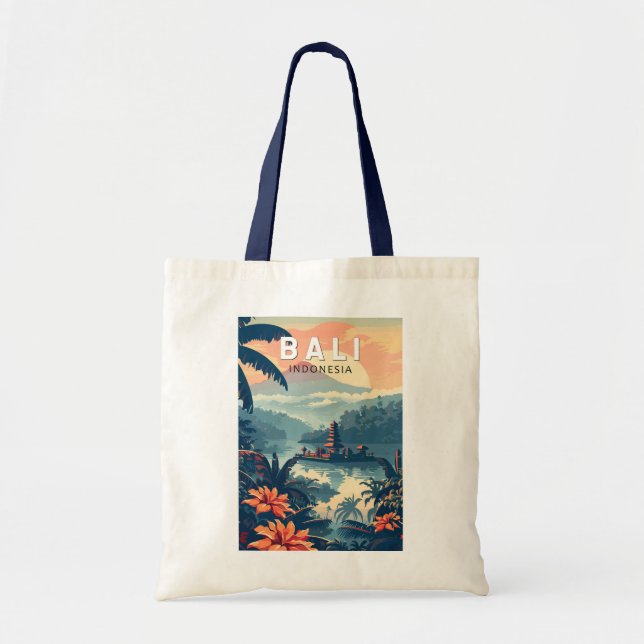 Bolso De Tela Viaje de arte de Bali en Indonesia (Frente)