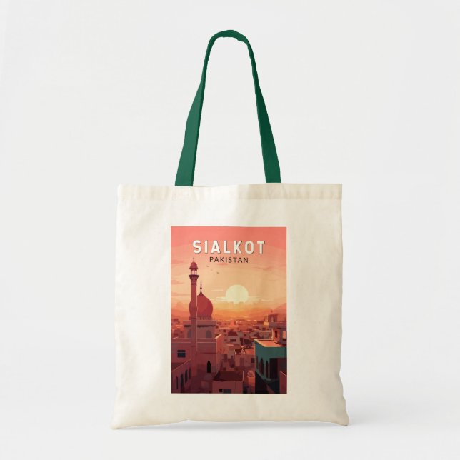 Bolso De Tela Viaje de arte de Sialkot Pakistan (Frente)