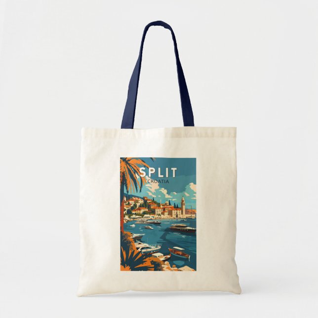 Bolso De Tela Viaje de arte de Split en Croacia (Frente)