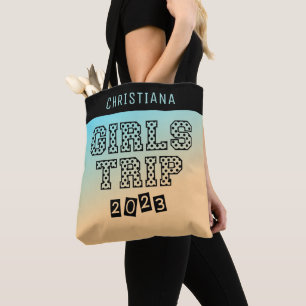 Bolso De Tela Viaje de chicas 2023 Degradado tropical personaliz