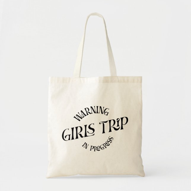 Bolso De Tela Viaje de Chicas de advertencia en curso (Frente)
