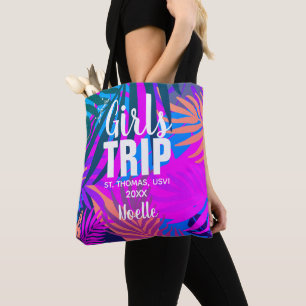 Bolso De Tela Viaje de Chicas tropicales con corona, año y nombr