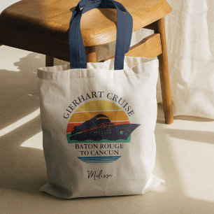 Bolso De Tela Viaje de crucero familiar retro coincidente person
