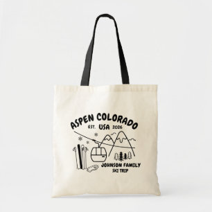 Bolso De Tela Viaje de Esquí Personalizado Familia Amigos Grupo