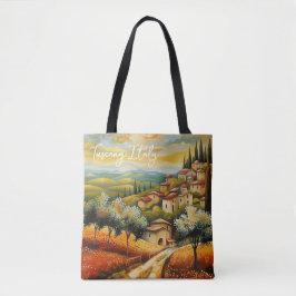 Bolso De Tela Viaje de Italia al atardecer en el valle de la Tos