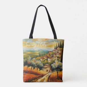 Bolso De Tela Viaje de Italia al atardecer en el valle de la Tos