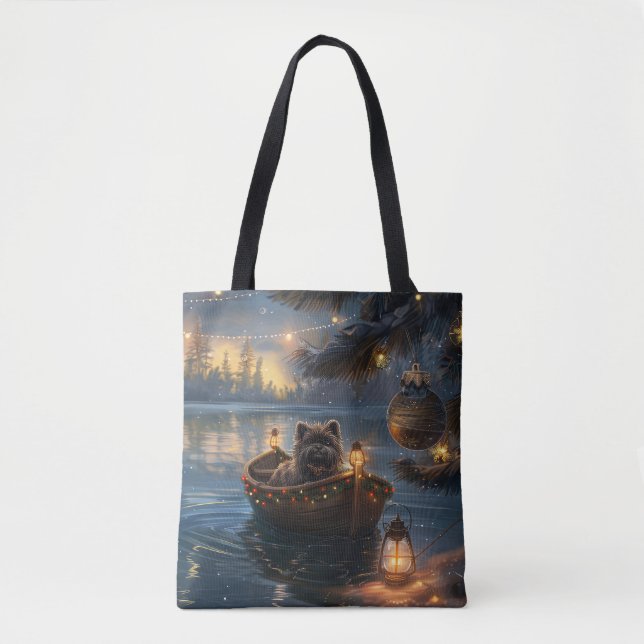 Bolso De Tela Viaje de los Navidades festivos Affenpinscher (Anverso)