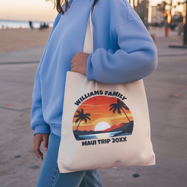 Bolso De Tela Viaje de personalizado Maui en Guay Sunrise Palm T (Subido por el creador)