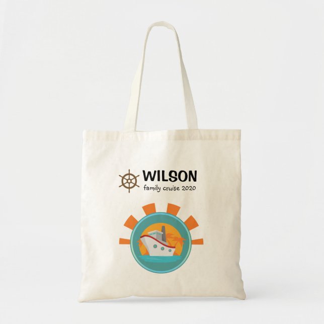 Bolso De Tela Viaje de vacaciones de crucero familiar Keepsake (Frente)
