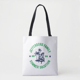 Bolso De Tela Viaje de vacaciones en la playa con logotipo de la