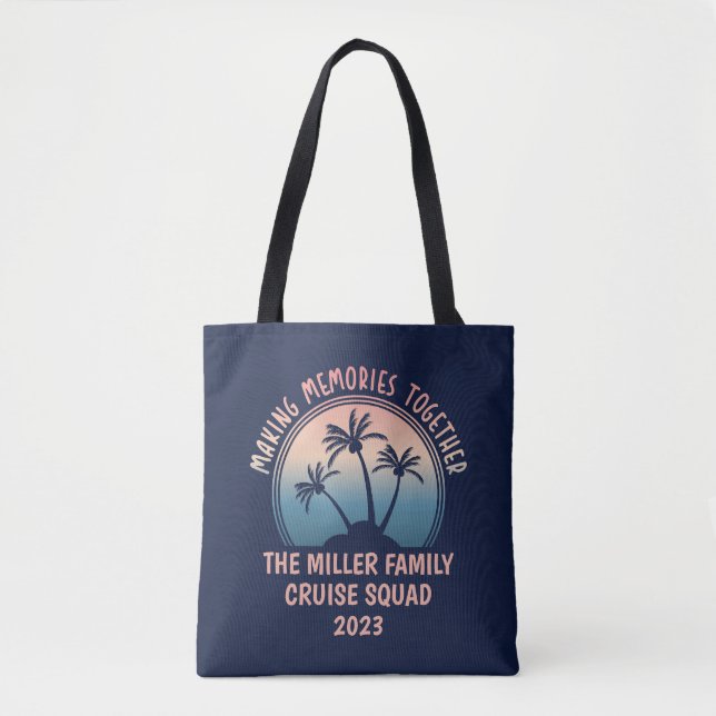 Bolso De Tela Viaje de verano en la playa para familias personal (Anverso)