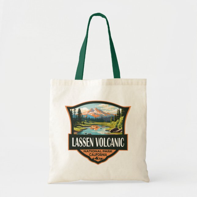 Bolso De Tela Viaje del Ilustracion del Parque Nacional Volcánic (Frente)