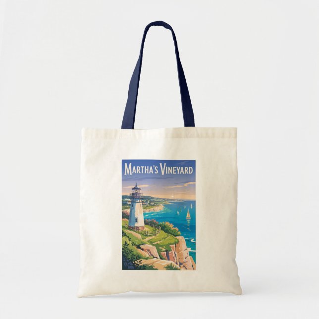 Bolso De Tela Viaje del Viñedo de Martha en Massachusetts (Frente)