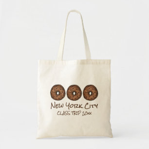 Bolso De Tela Viaje en Nueva York en NYC Tote Raisin Bagel Bagel
