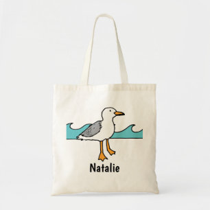 Bolso De Tela Viaje familiar de concurrencia de gaviotas junto a