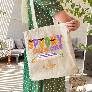 Bolso De Tela Viaje familiar en crucero de Halloween personaliza