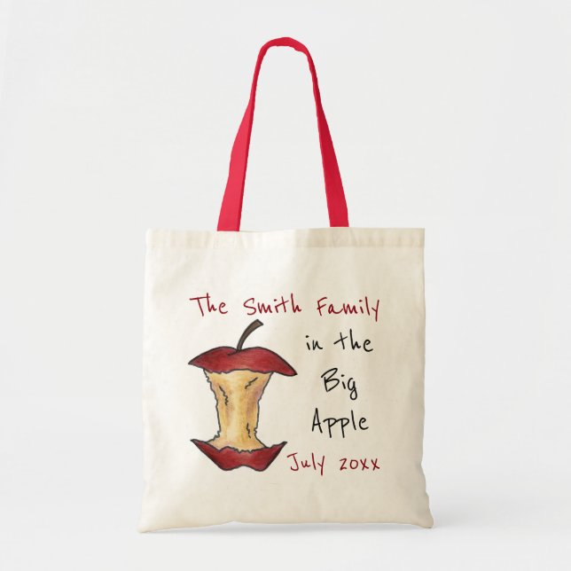 Bolso De Tela Viaje familiar personalizado Big Apple NYC Tote Ba (Frente)