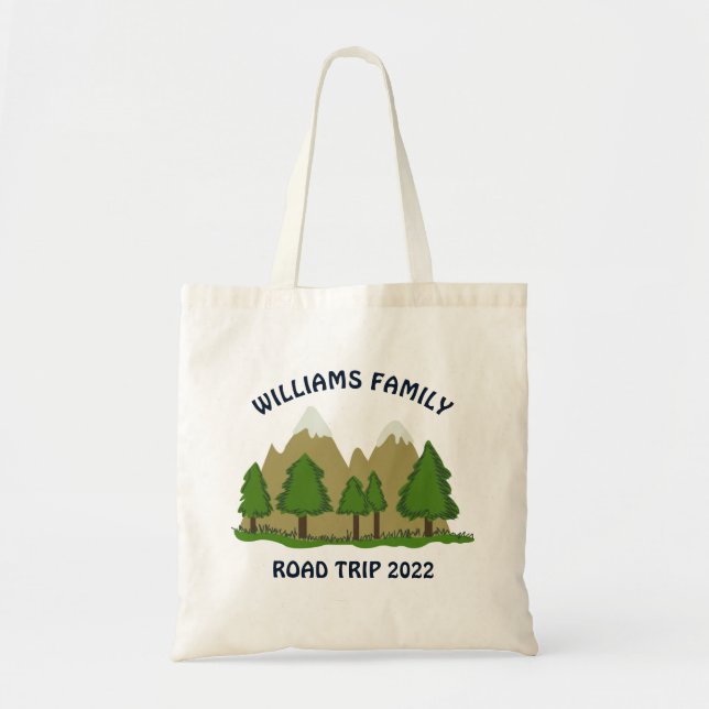 Bolso De Tela Viaje familiar personalizado por carretera (Frente)