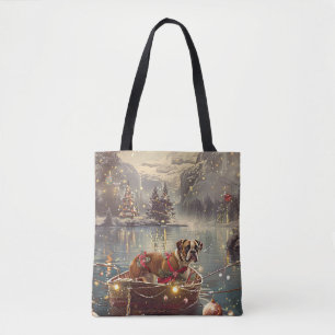 Bolso De Tela Viaje Festivo de Navidad de Boxer