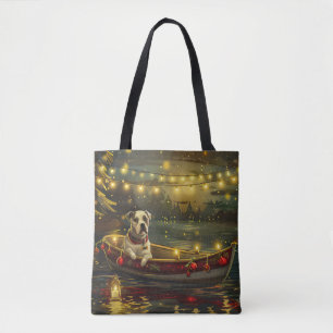 Bolso De Tela Viaje Festivo de Navidad del American Staffordshir