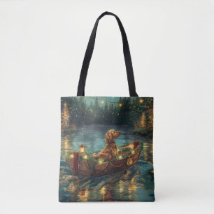 Bolso De Tela Viaje Festivo de Navidad del Lebrel Afgano
