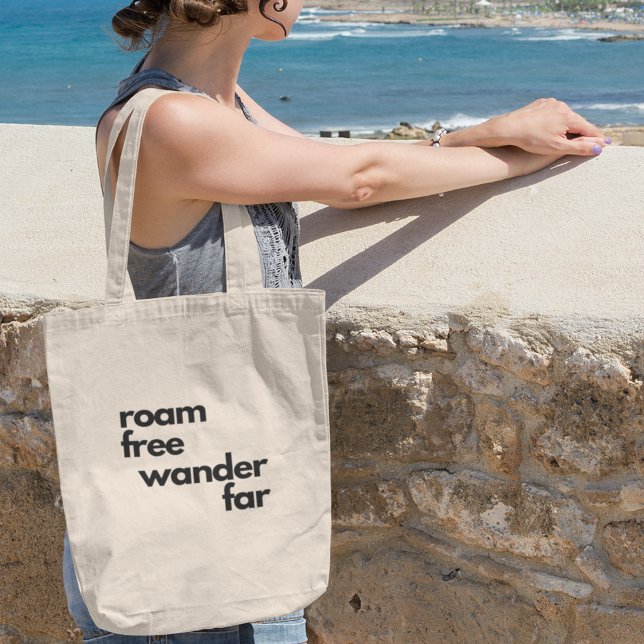 Bolso De Tela Viaje Inspirador gratuito en Roam Free Wander Far (Shop now and set off on your next adventure in style!)