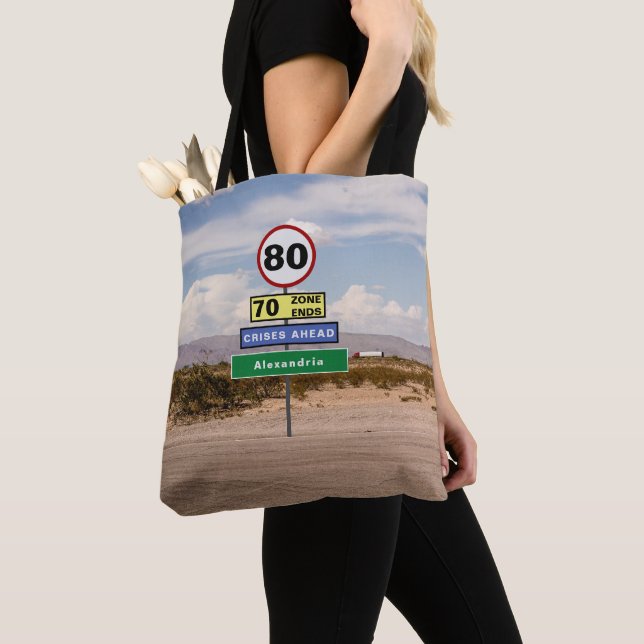 Bolso De Tela Viaje por carretera 80 cumpleaños Rótulos divertid (Detalle)