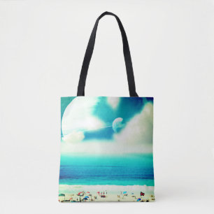Bolso De Tela Viaje surrealista a planetas gigantes y playa 