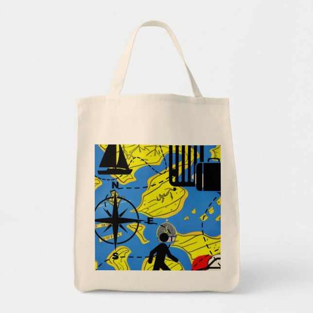 Bolso De Tela Viajero del Mundo (Frente)
