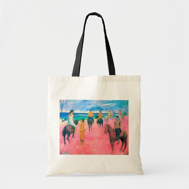 Bolso De Tela Viajeros en la playa, Gauguin (Frente)