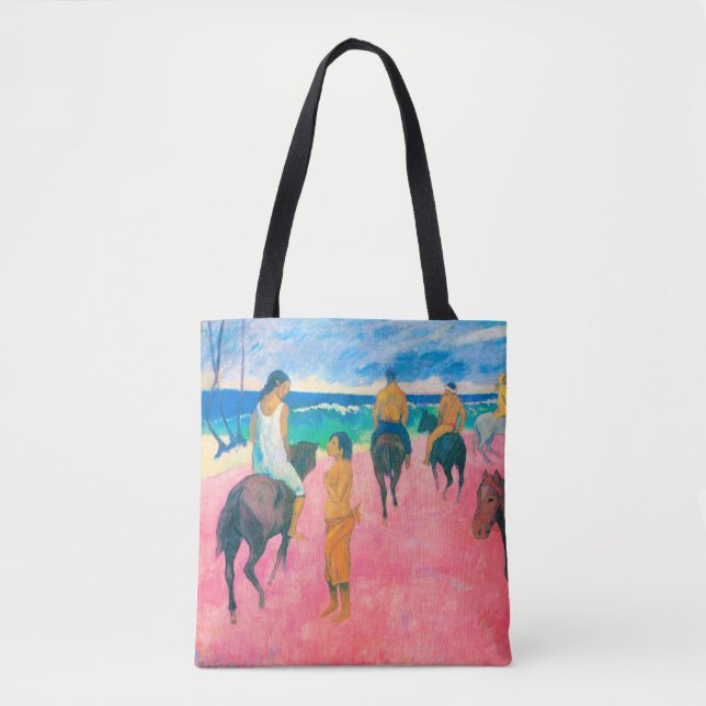 Bolso De Tela Viajeros en la playa, Gauguin (Anverso)