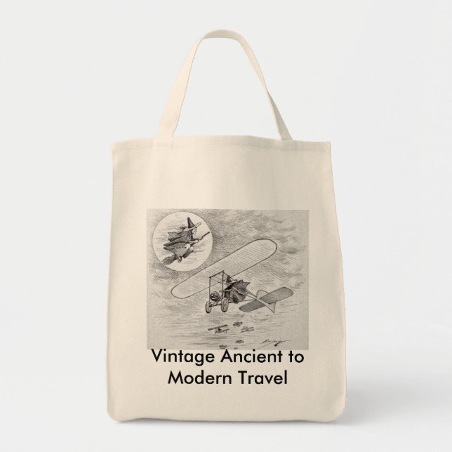 Bolso De Tela Viajes antiguos a modernos (Frente)