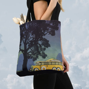 Bolso De Tela Viajes Antiguos, Alemania, Autobús Amarillo por la