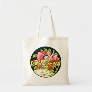Bolso De Tela Viajes Antiguos, Pasadena California, Dama y Rosa