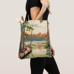 Bolso De Tela Viajes de arte de cosecha de Congaro South Carolin