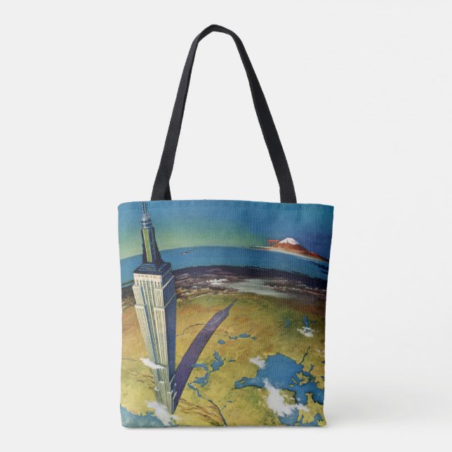 Bolso De Tela Viajes de época Edificio Empire State de Nueva Yor (Reverso)