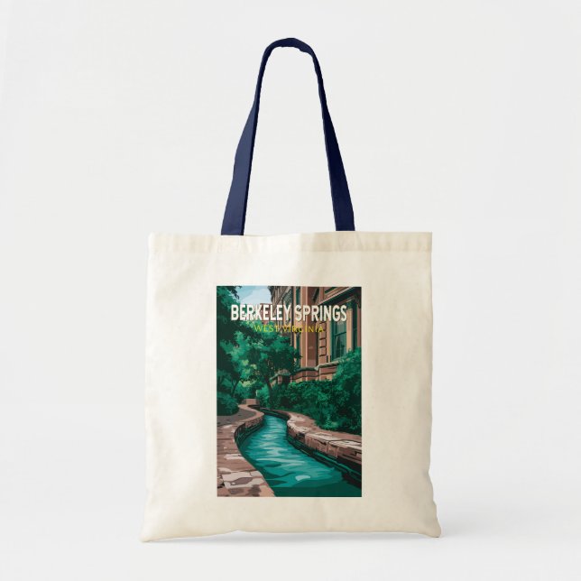 Bolso De Tela Viajes de Ilustracion de Berkeley Springs West Vir (Frente)