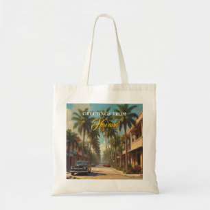 Bolso De Tela Viajes de la Cuba de la Vintage - Saludos desde La