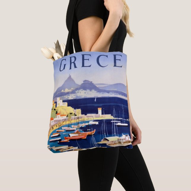 Bolso De Tela Viajes de la Viña Atenas Grecia (Detalle)