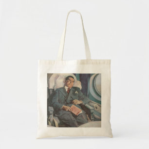 Bolso De Tela Viajes de negocios vintage, leyendo en el avión