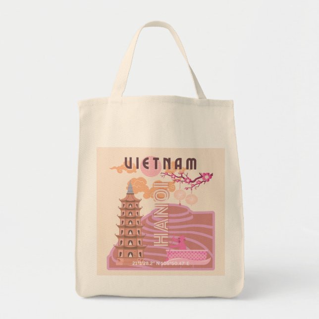 Bolso De Tela Viajes de Vietnam, retro (Frente)