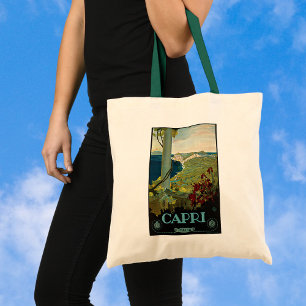Bolso De Tela Viajes de vintage, Isla de Capri, Italia Costa Ita