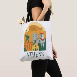 Bolso De Tela Viajes Vintage Atenas Greece - Parthenon