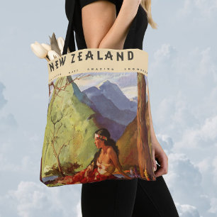 Bolso De Tela Viajes Vintage, Mujer Nativa del Paisaje de Nueva