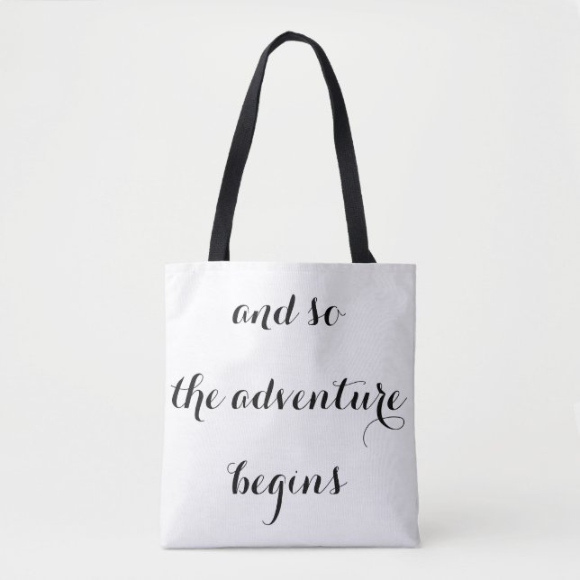 Bolso De Tela Viajes "Y así comienza la aventura" (Anverso)
